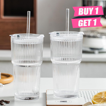 Ribbed Glass Tumbler